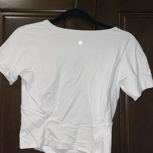White cropped lululemon tank.